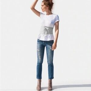 Pilcro Anthropologie Mid Rise Slim Straight Jeans Size 28